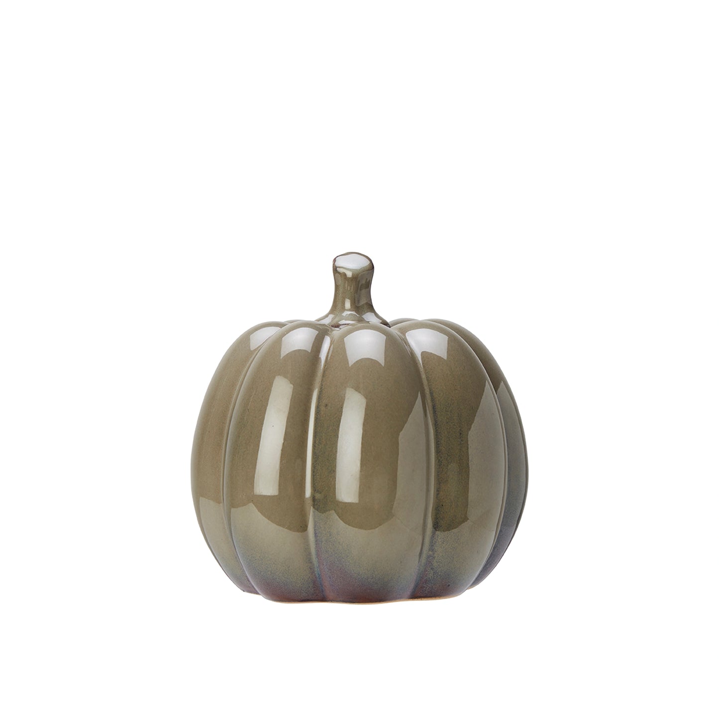 Grey Melange Ceramic Glazed Pumpkins - Size Choice-D