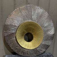 Ornate Wall Hanging Two Tone Metal Disc 39cm | Annie Mo's