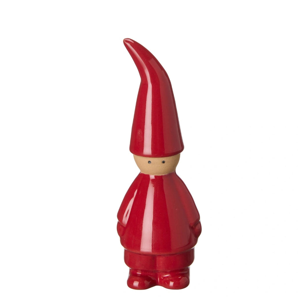 A Pair of Red Clad Stoneware Characters 11cm