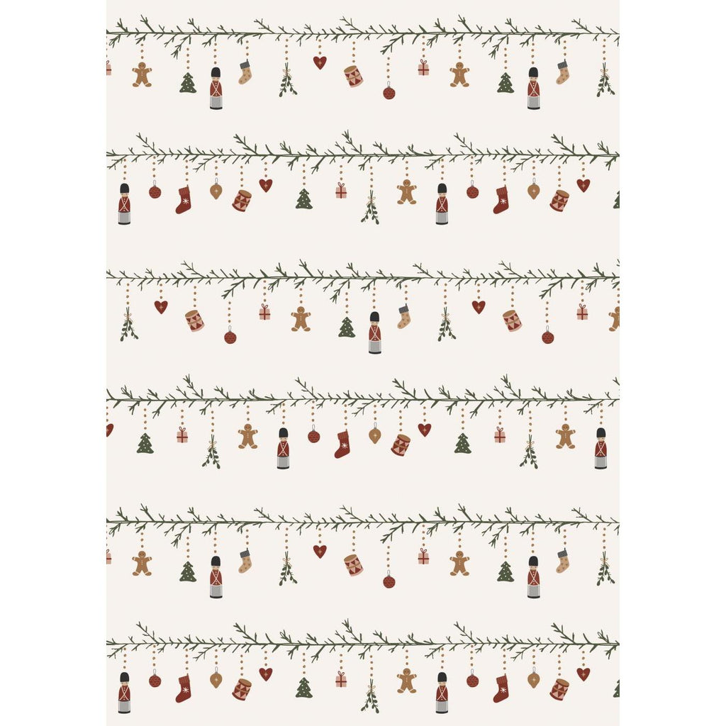 Paper Gift Wrap with My Nostalgic Christmas Garlands Design 500cm per Roll