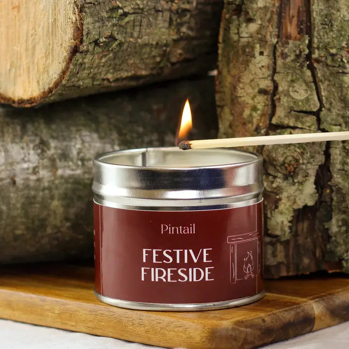 Festive Fireside Classic Tin Candle 35hr Burn Time | Annie Mo's