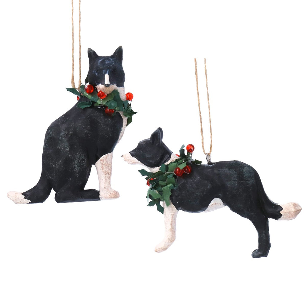 Assorted Set of Two Black Resin Dogs 7cm | Annie Mo's