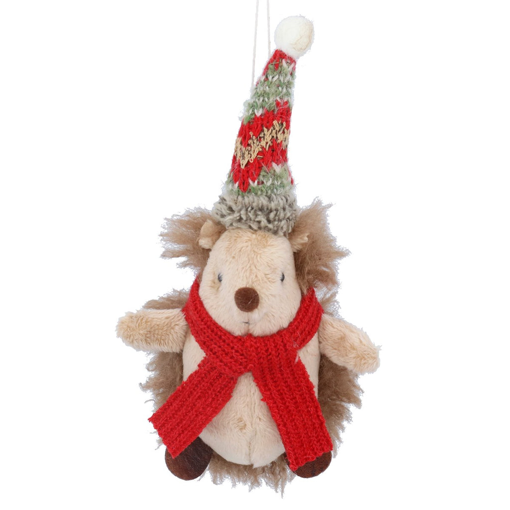 Fabric Hedgehog with Hat and Scarf Dec 20cm | Annie Mo's