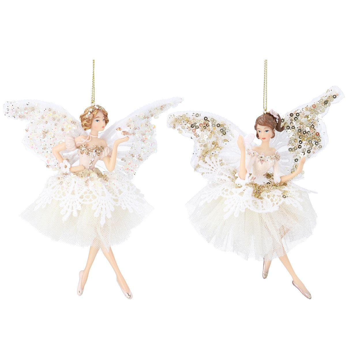 Cream and Gold Hanging Fairies - 17cm Style Choice