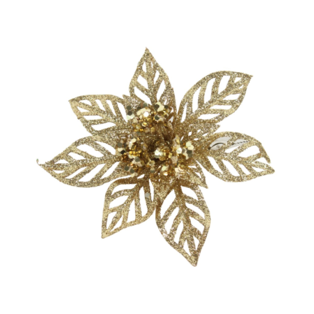 Gold Sparkling Clip on Flower 14cm | Annie Mo's