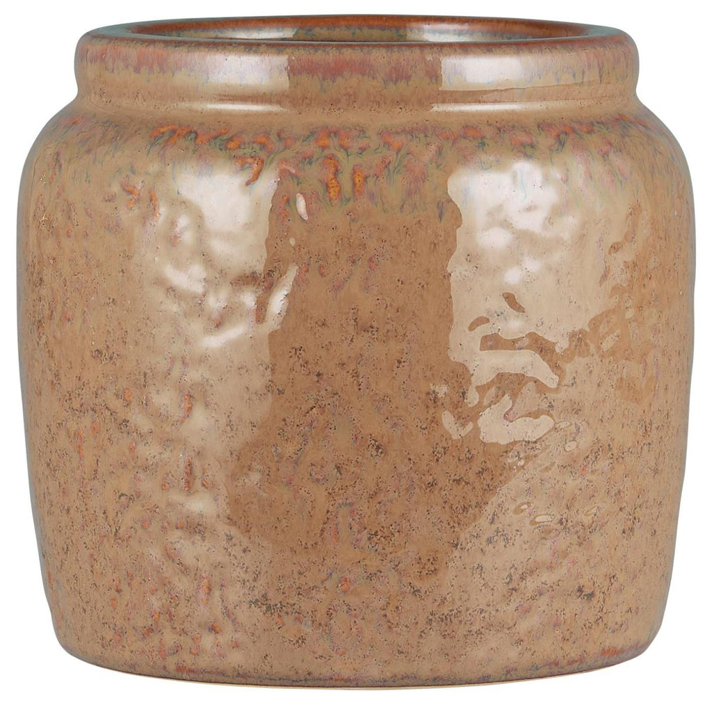 Glazed Clay Planter with Edge 16cm