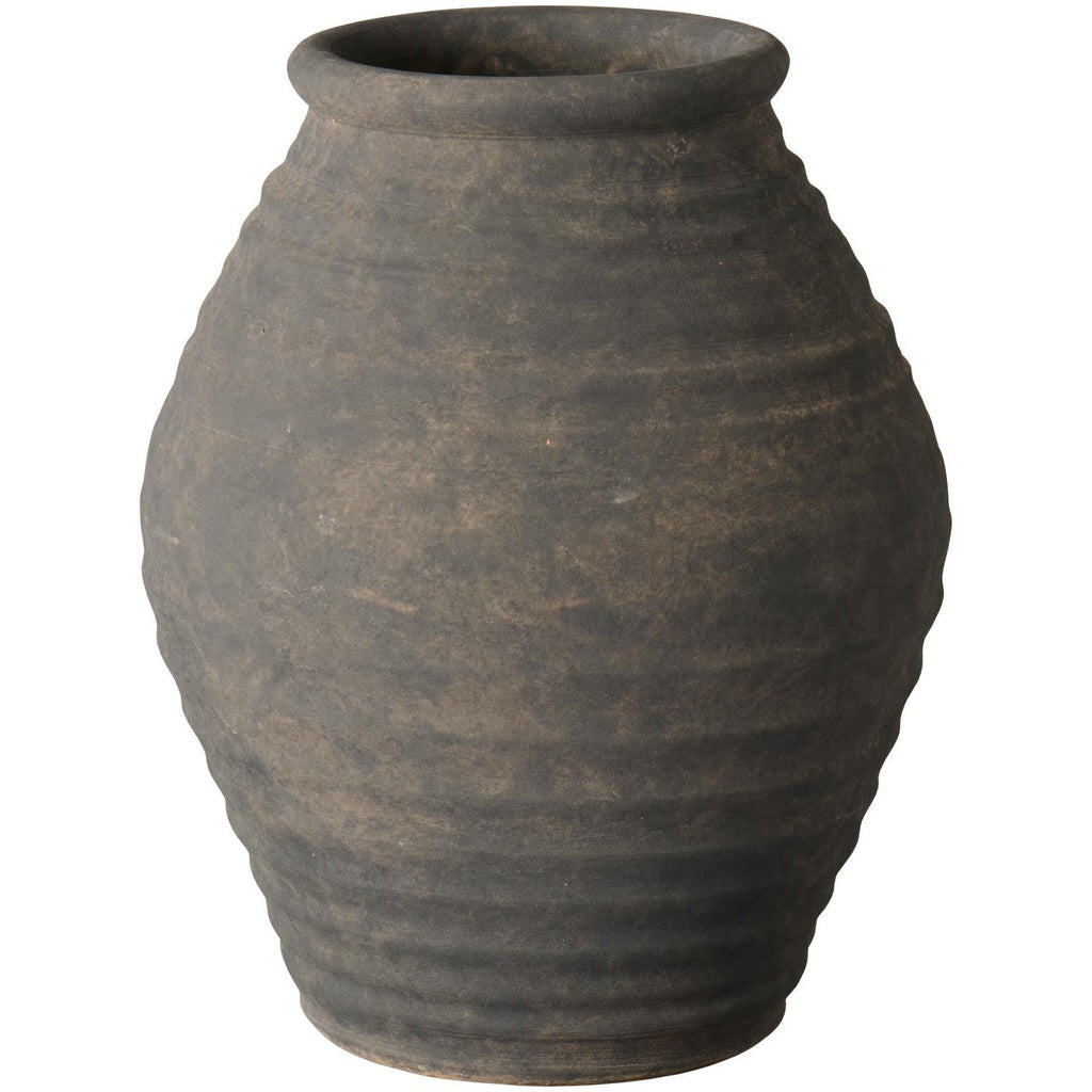 Minerva Terracotta Vase with Grooves 29cm | Annie Mo's