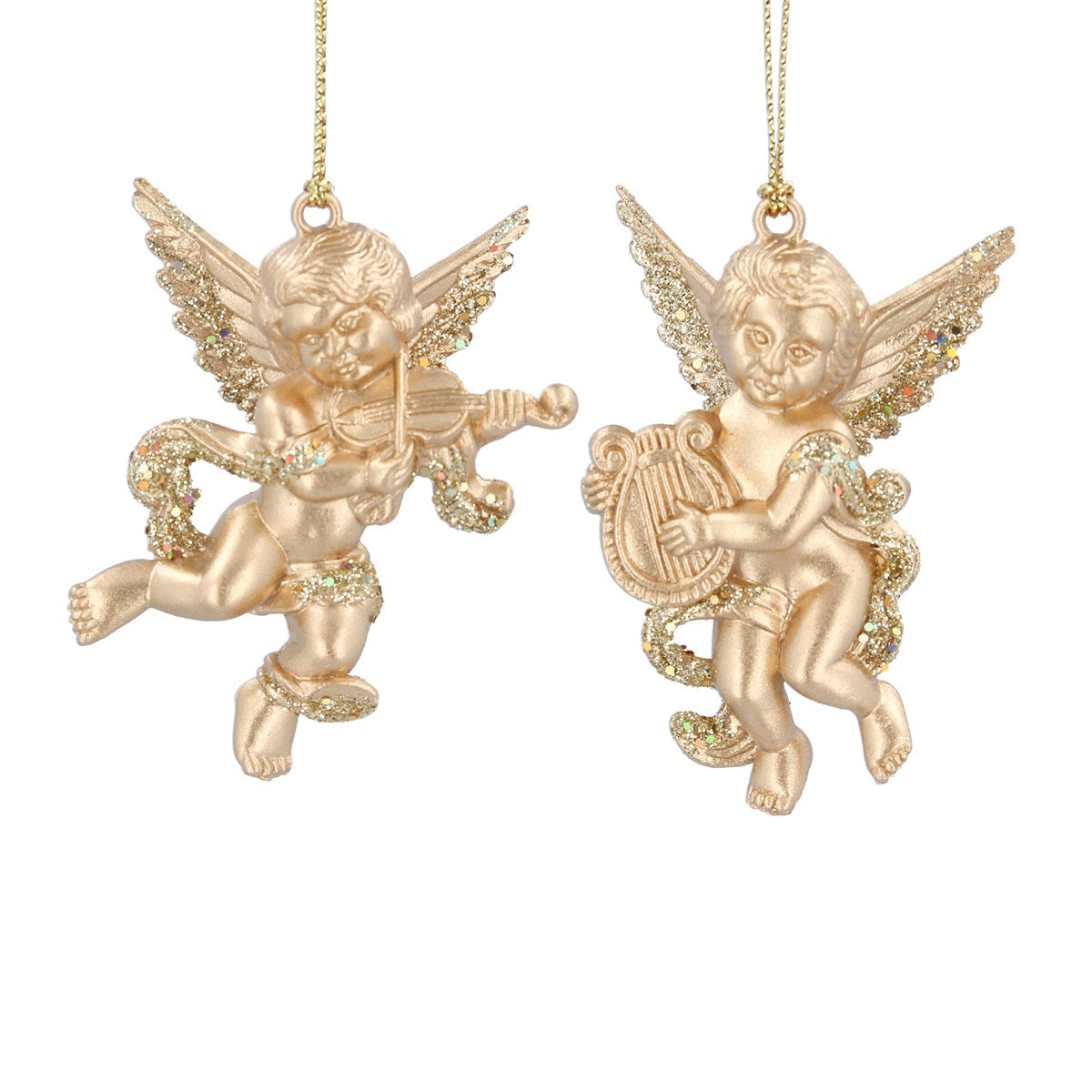 Acrylic Dec 7cm - Gold Matt Sparkling Cherub - Style Choice | Annie Mo's