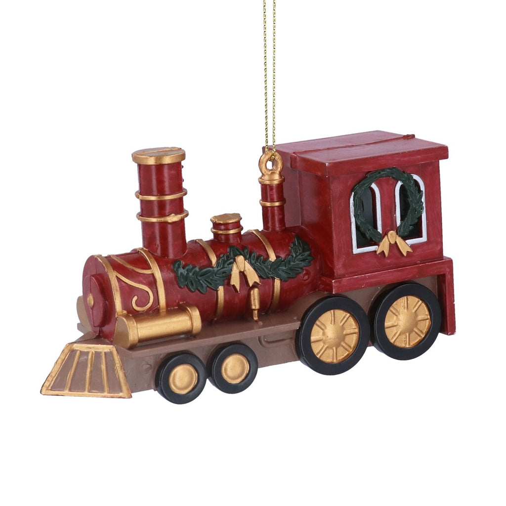 Red Antiqued Train Decoration 12cm | Annie Mo's