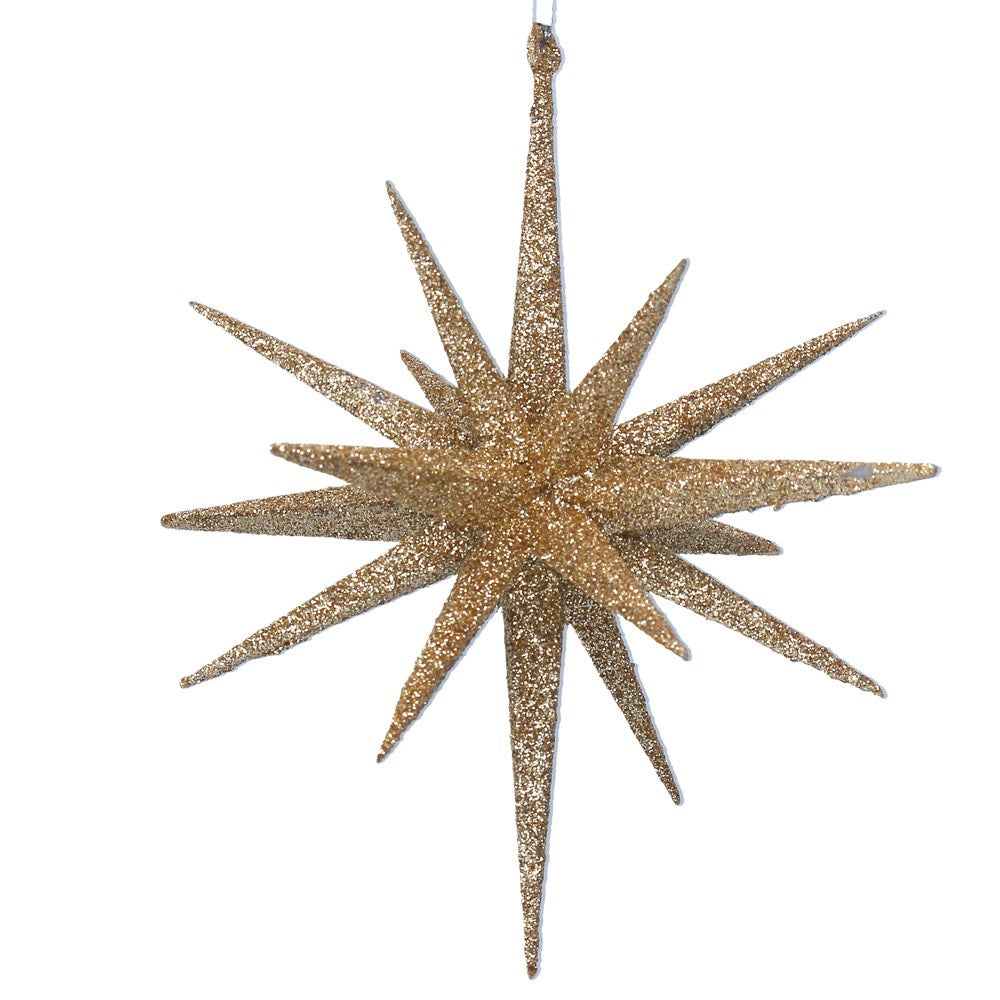Acrylic Hanging Dec 15cm - Gold Sparkling Bethlehem Star | Annie Mo's