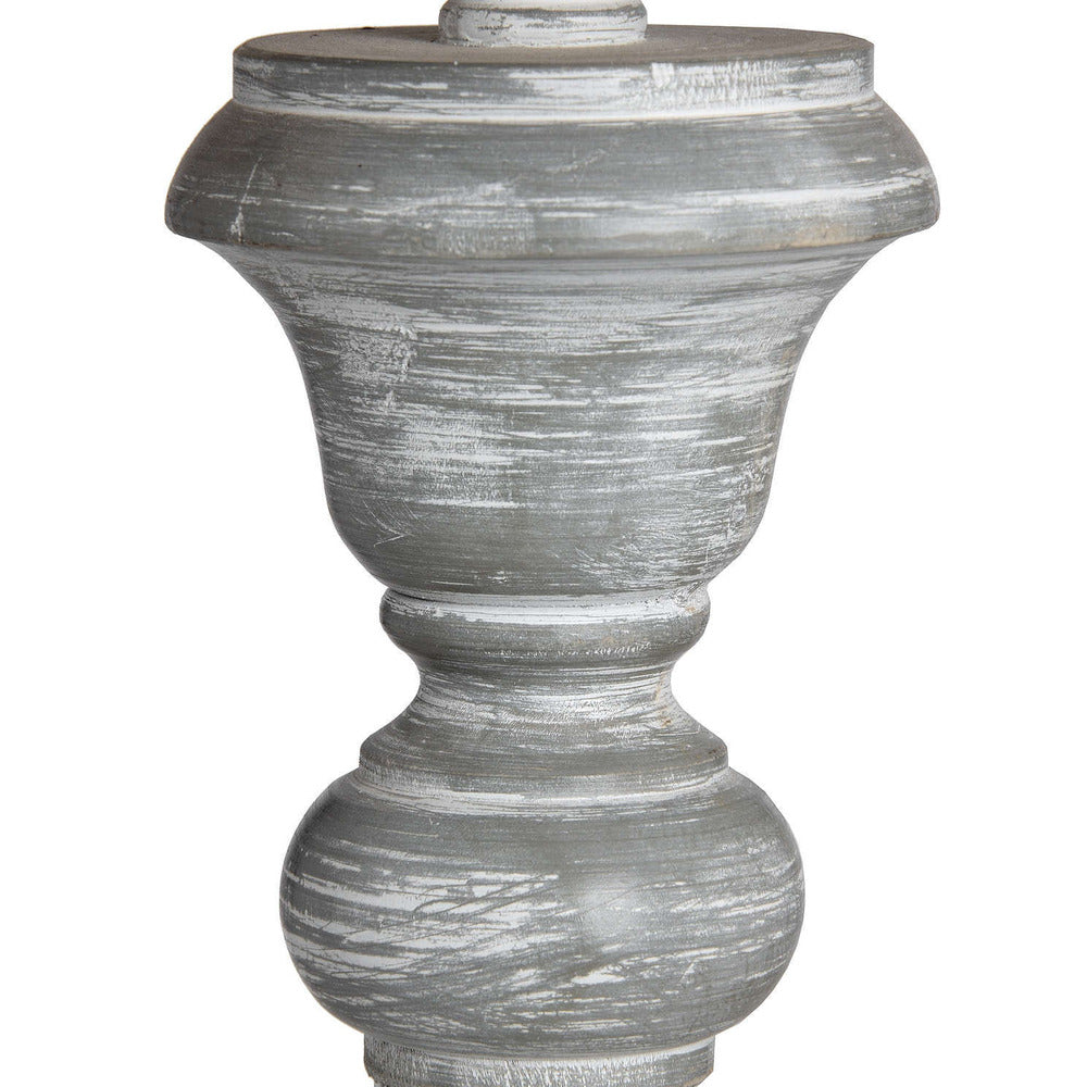 Neutral Washed Wood Floor Lamp with Shade 155cm