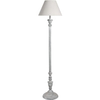 Neutral Washed Wood Floor Lamp with Shade 155cm
