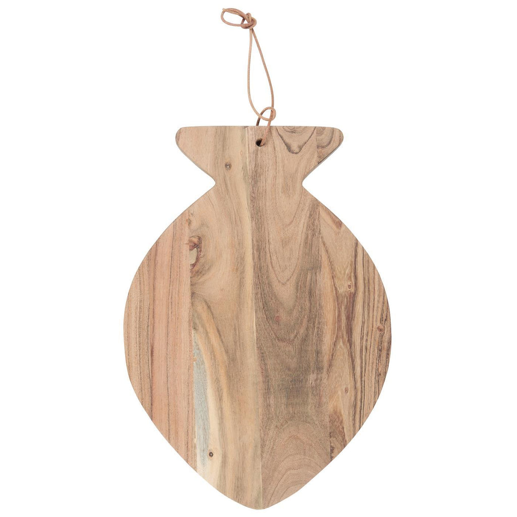 Cutting board with Leather String Round Fish Acacia Wood 40cm