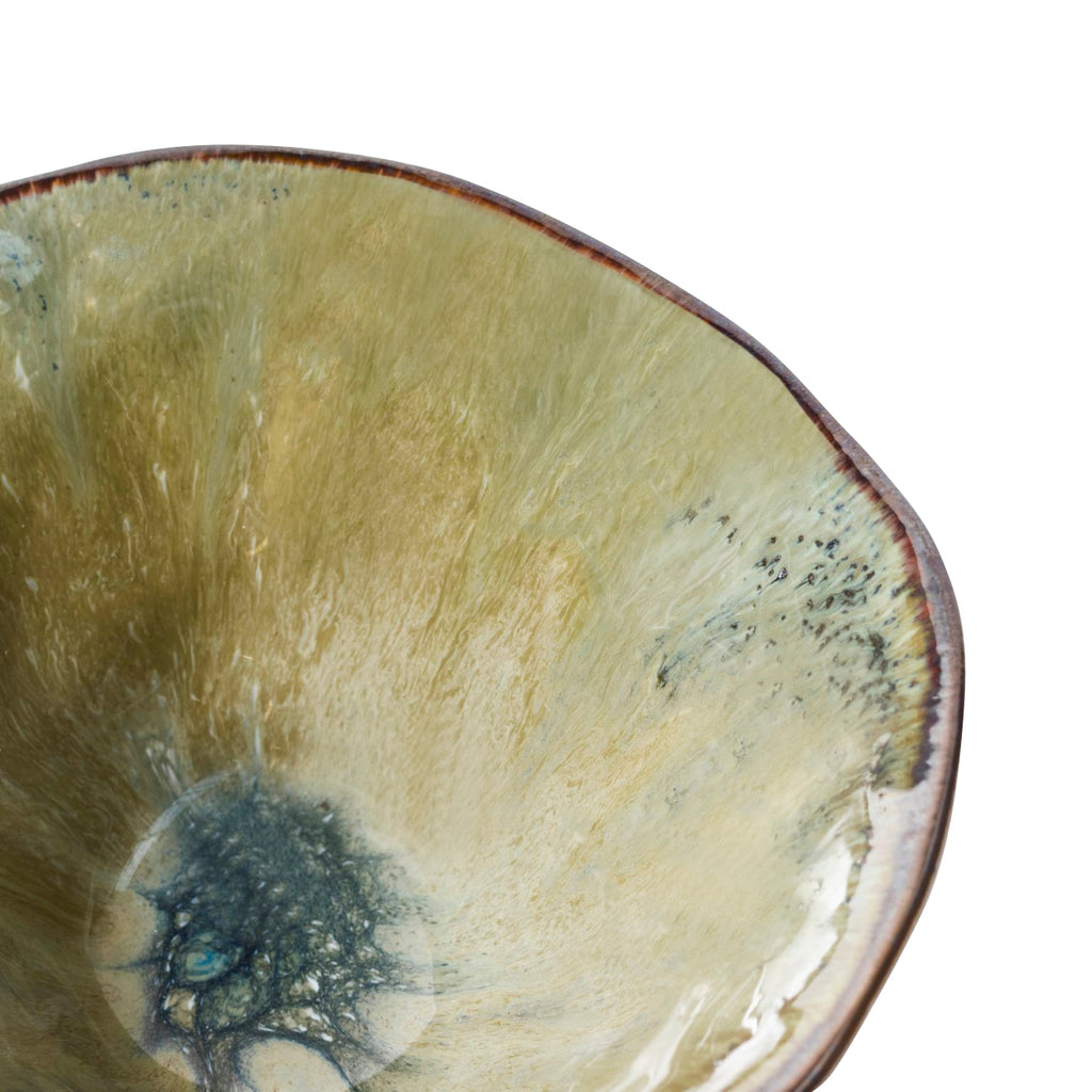 Elowen Iridescent Bowl Moss Glaze Small 18cm