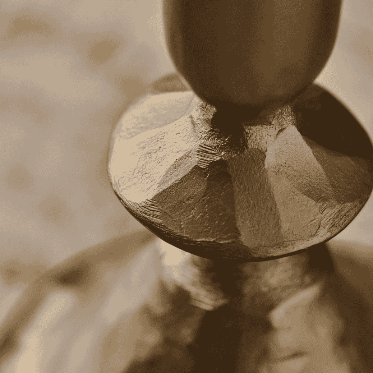 Antiqued Golden Candlestick 30cm