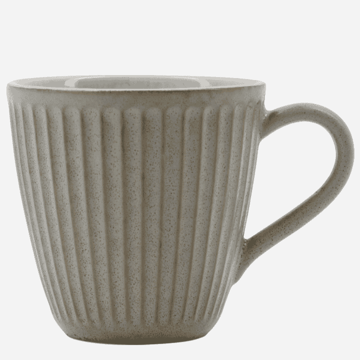 Pleat Large Grey Brown Mug-C