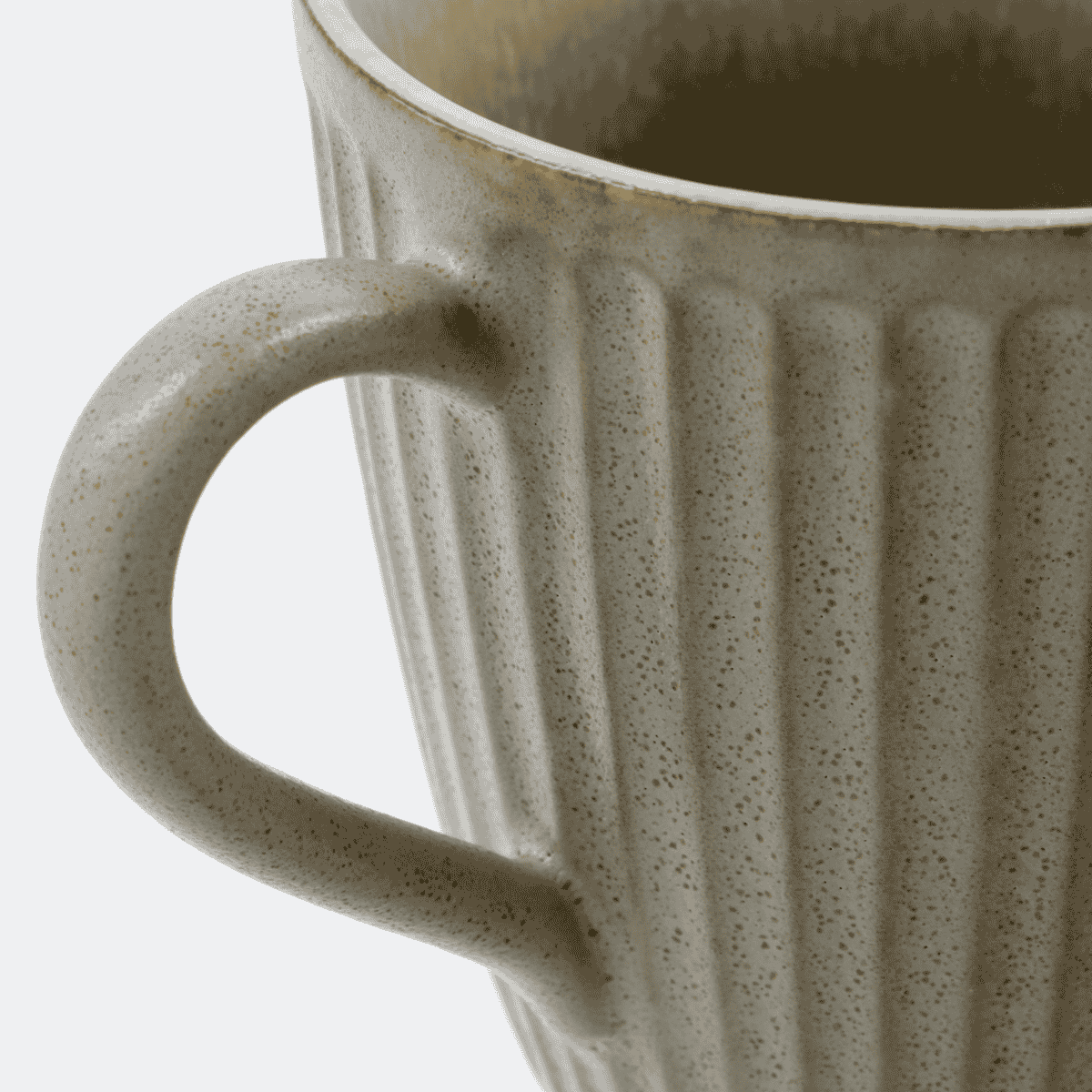 Pleat Large Grey Brown Mug-B