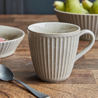 Pleat Large Grey Brown Mug | Annie Mo's