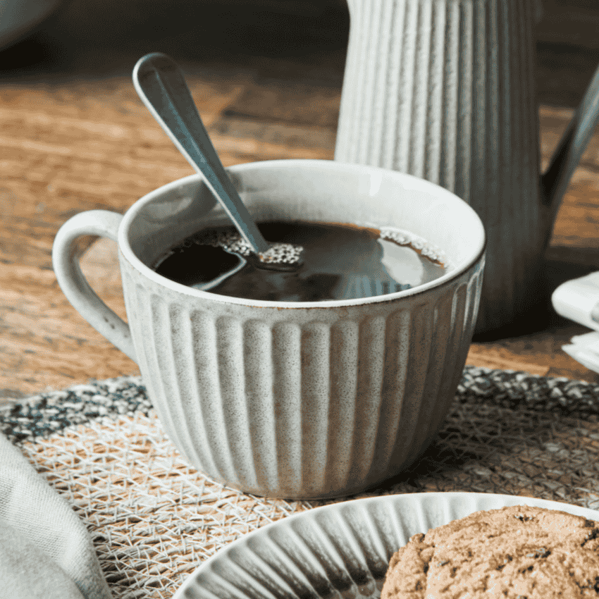 Pleat Grey Brown Mug | Annie Mo's