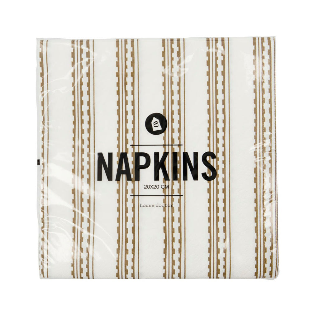 Yellow Brown Napkins 20x20cm Set of 40