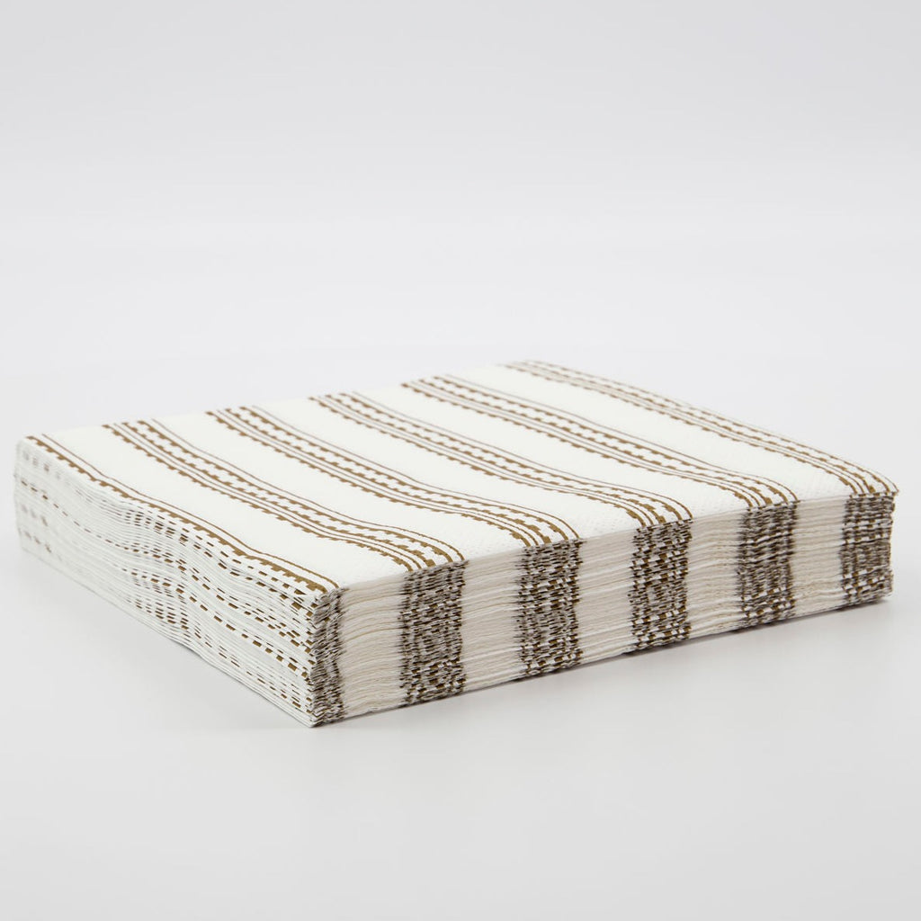 Yellow Brown Napkins 20x20cm Set of 40