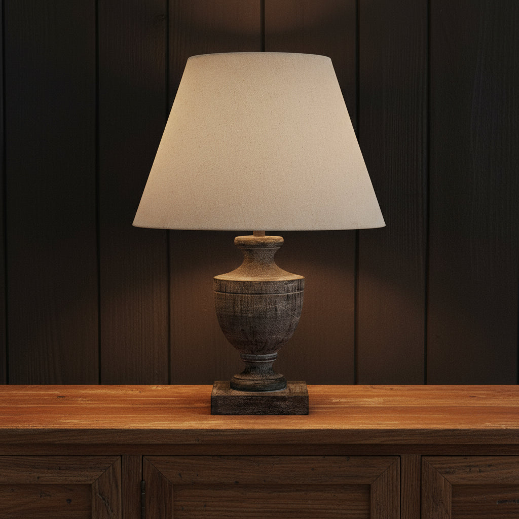 Inca Urn Wooden Table Lamp 51cm | Annie Mo's