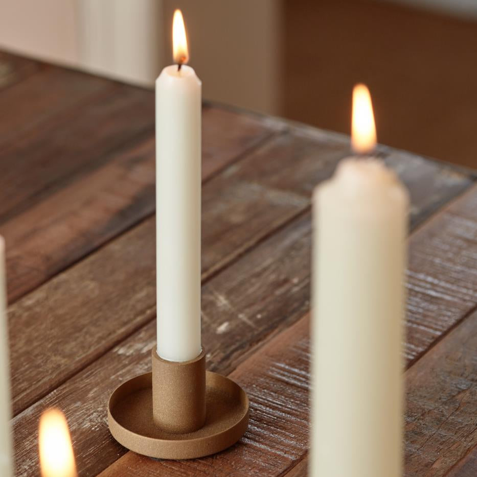 Cognac Metal Candle Holder for Dinner Candles | Annie Mo's