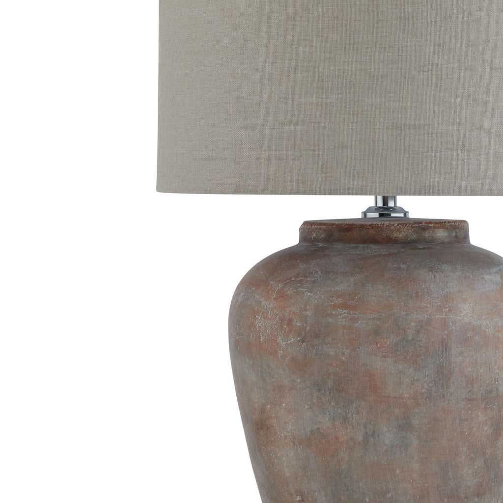 Siena Brown Table Lamp With Linen Shade 48cm