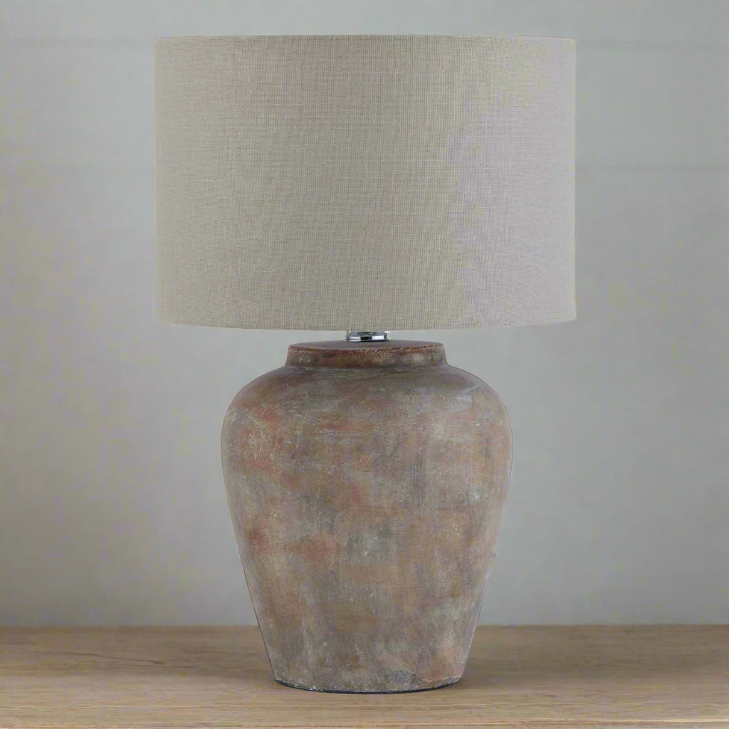 Siena Brown Table Lamp With Linen Shade 48cm | Annie Mo's