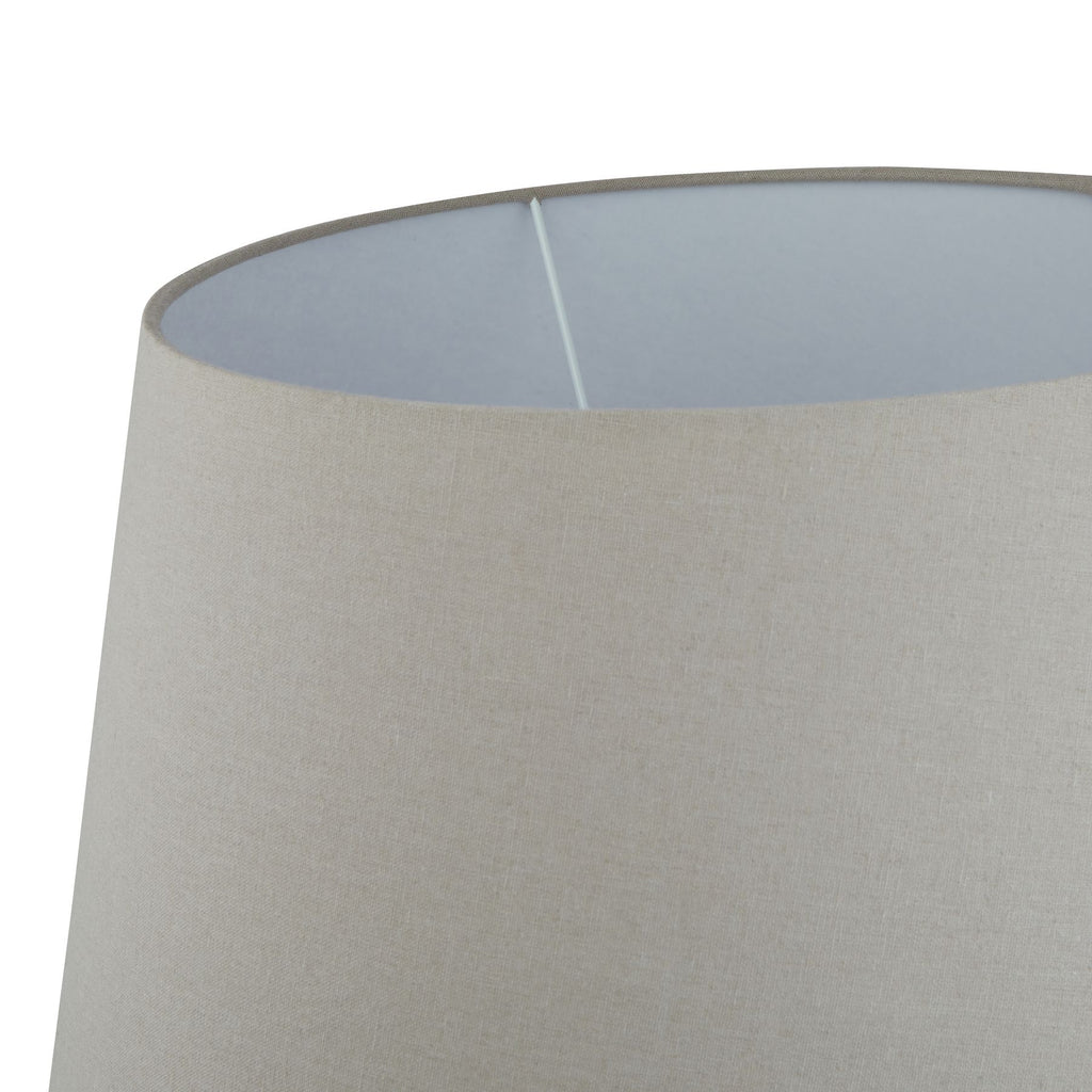 Siena Brown Round Table Lamp With Linen Shade 63cm