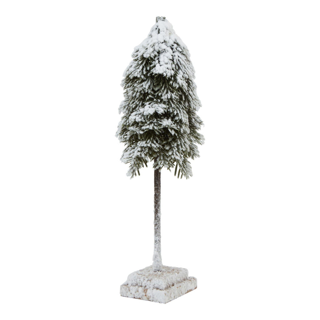 Snowy Cedar Tree On Wood Block 40cm | Annie Mo's
