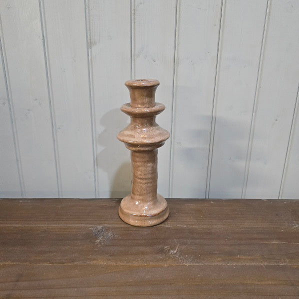 Brown Stoneware Candle Holder for Dinner Candles 25cm B | Annie Mo's