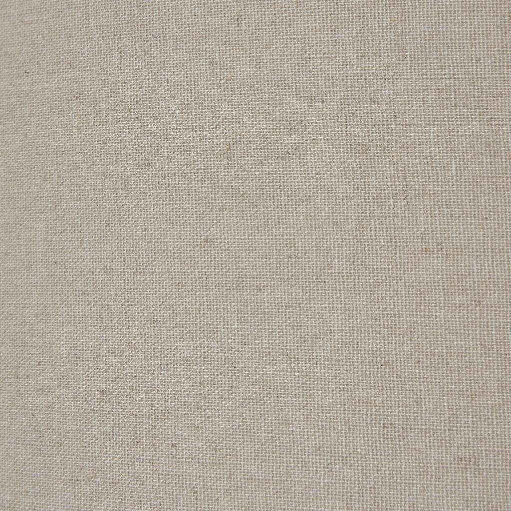 Squat White Beaded Ceramic Lamp With Linen Shade 56cm