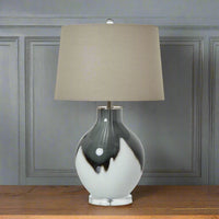 Grey Shadows Table Lamp With Linen Shade 67cm | Annie Mo's