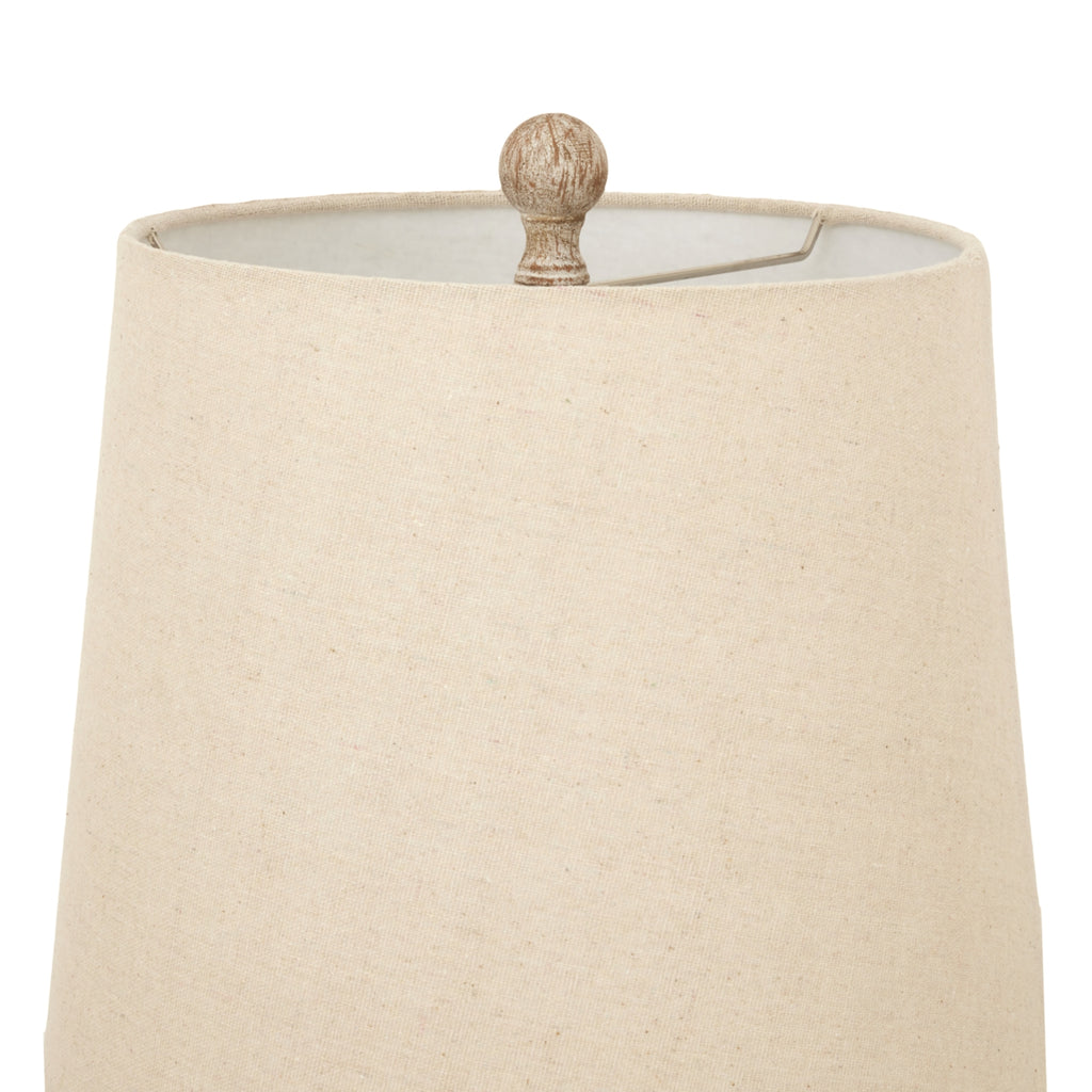 Hiaro Candlestick Table Lamp With Linen Shade 80cm