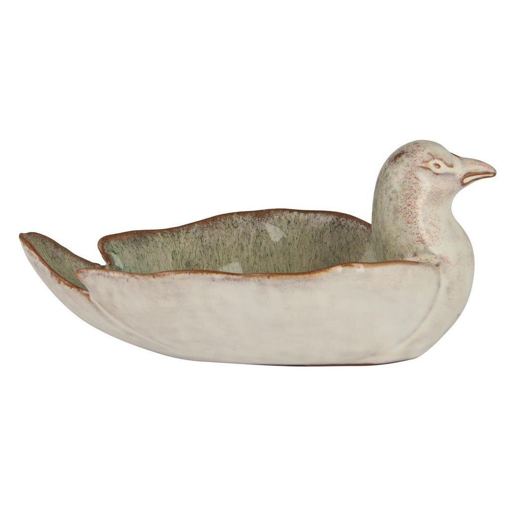 Glazed Stoneware Bird Bowl 14cm