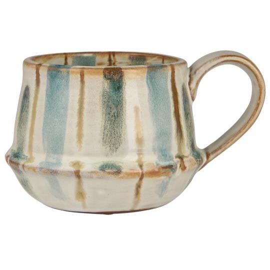 Troas Dusty Blue Striped Mug