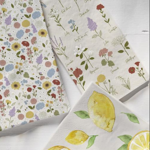 Grandma's Garden Paper Napkins - 16 Pieces per Pack