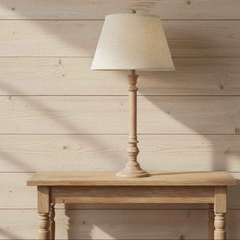 Ravelle Table Lamp With Edged Linen Shade 60cm | Annie Mo's