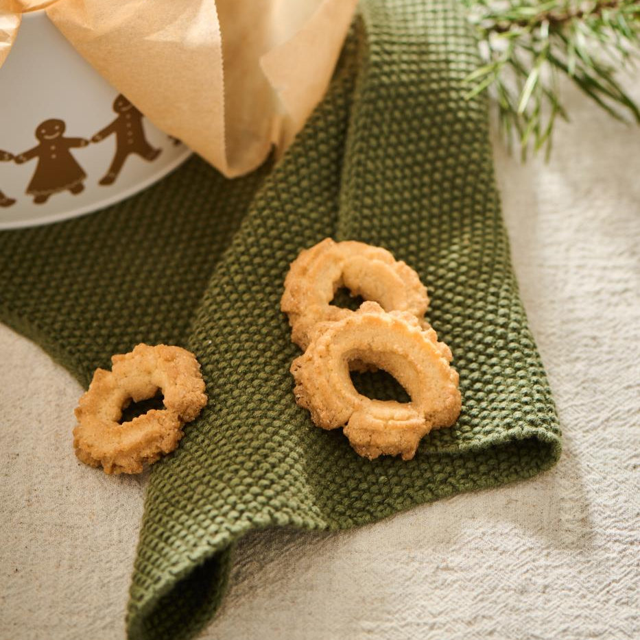 Olive Green Knitted Hand Knitted Hand Towel