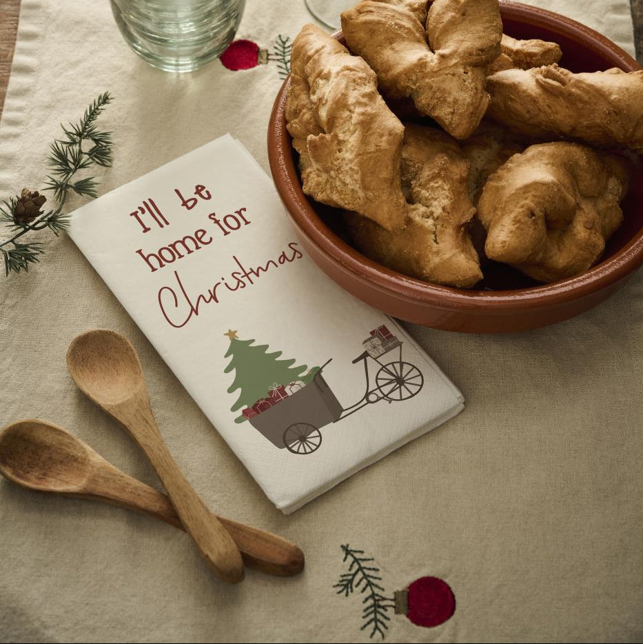 16 Paper Napkins - "I'll Be Home for Christmas" 40cm