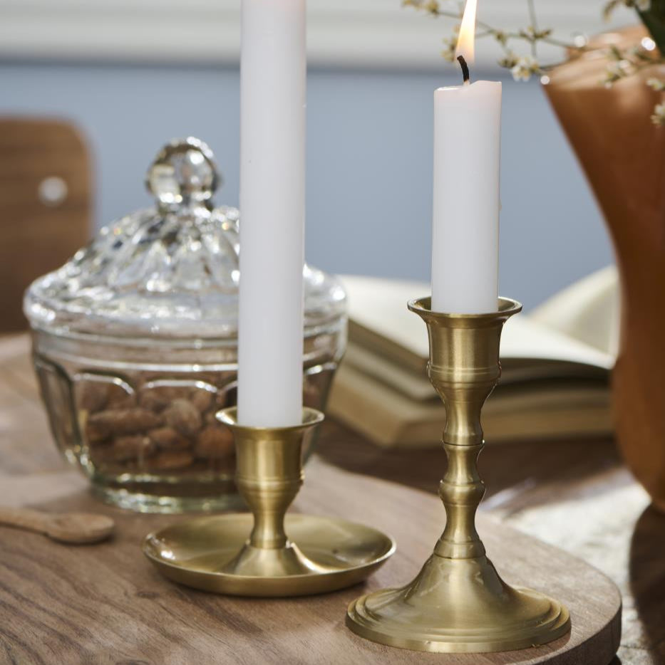 Classic Tall Brass Candle Holder for Dinner Candles