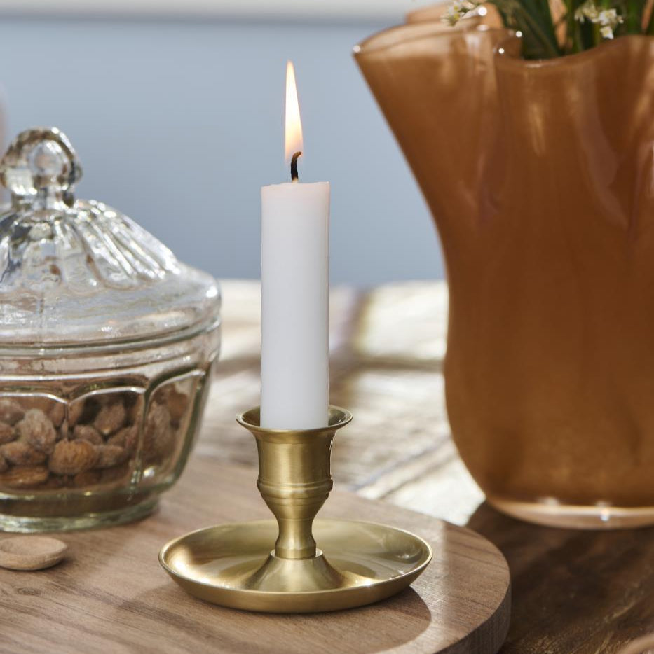 Classic Low Brass Candle Holder for Dinner Candles | Annie Mo's