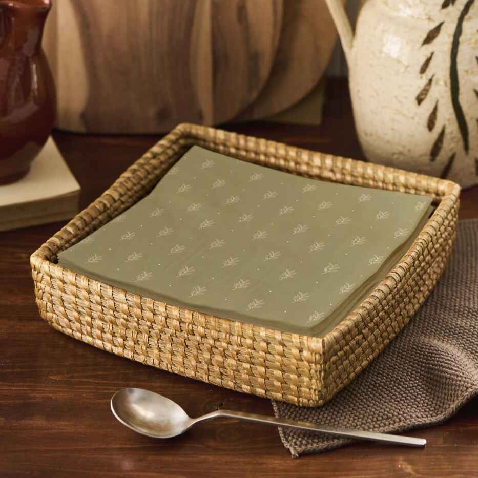 Green Leaf Patterned Paper Napkins - 50 Pieces per Pack | Annie Mo's