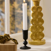 Black Metal Candle Holder for Dinner Candles 10cm | Annie Mo's