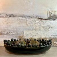 Emmerdale Large Decorative Black Oval Bobble Bowl 58cm | Annie