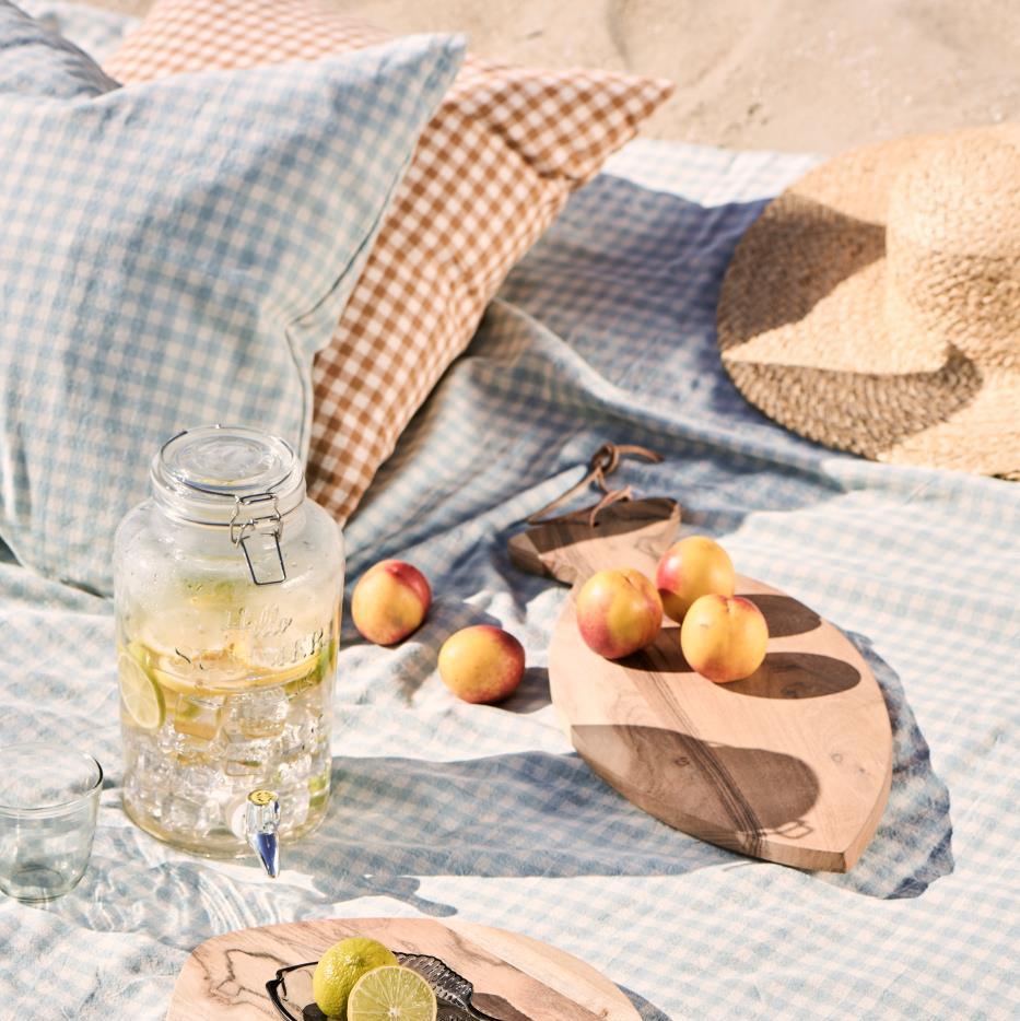 Cutting Board with Leather String Oblong Fish Acacia Wood 47cm