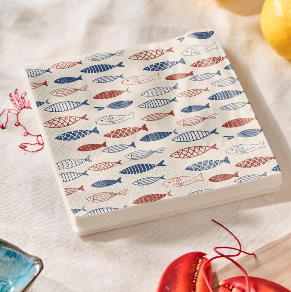 Shoal of Fish Paper Napkins - 20 Pieces per Pack | Annie Mo's