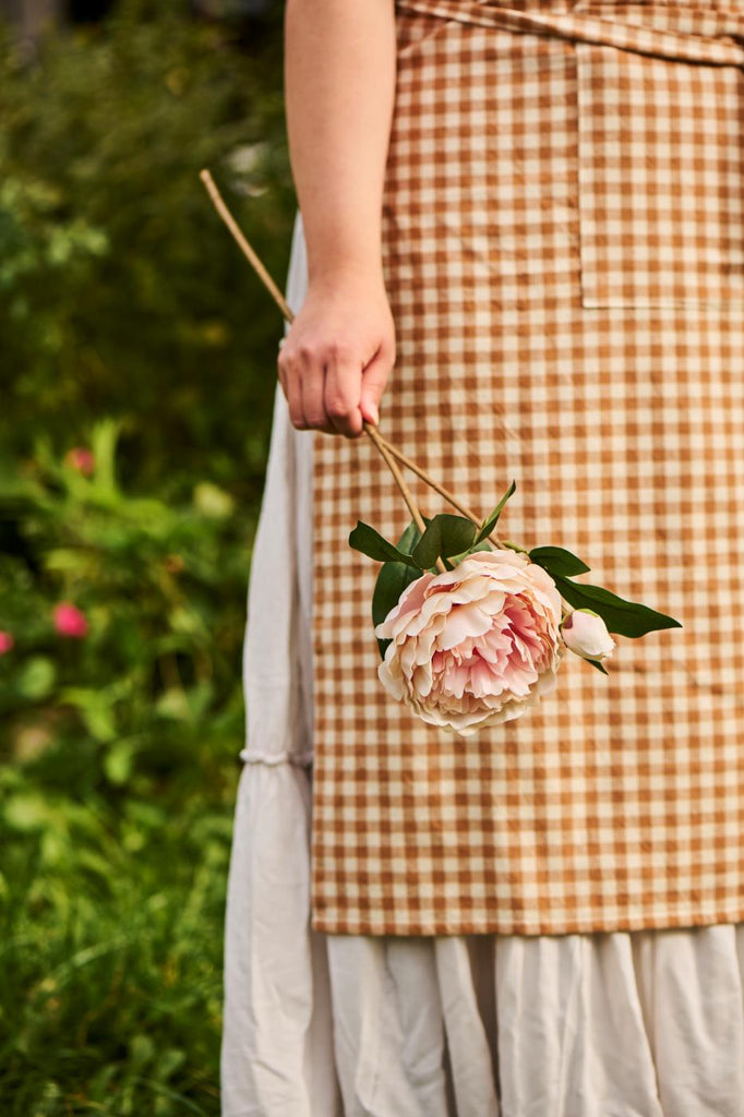 Faux Peony Stem with Flower and Bud 55cm | Annie Mo's D