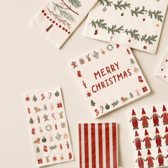 20 Paper Napkins - Merry Christmas and Motifs 33cm